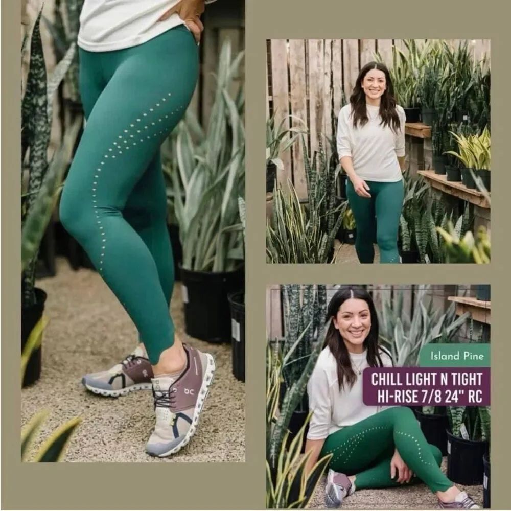 Zyia island Pine Green Leggings Size 12 (c1)